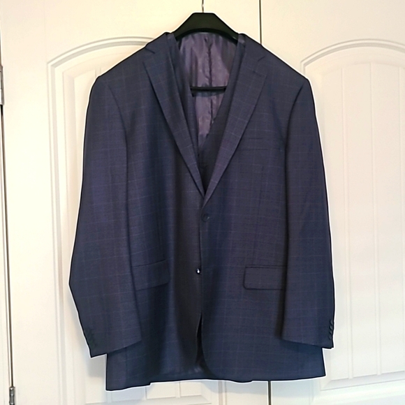 Bocaccio Uomo,44R, bluish gray, 3 piece checkered suit. - Picture 5 of 12